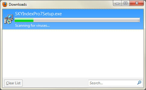 Firefox Downloads dialog